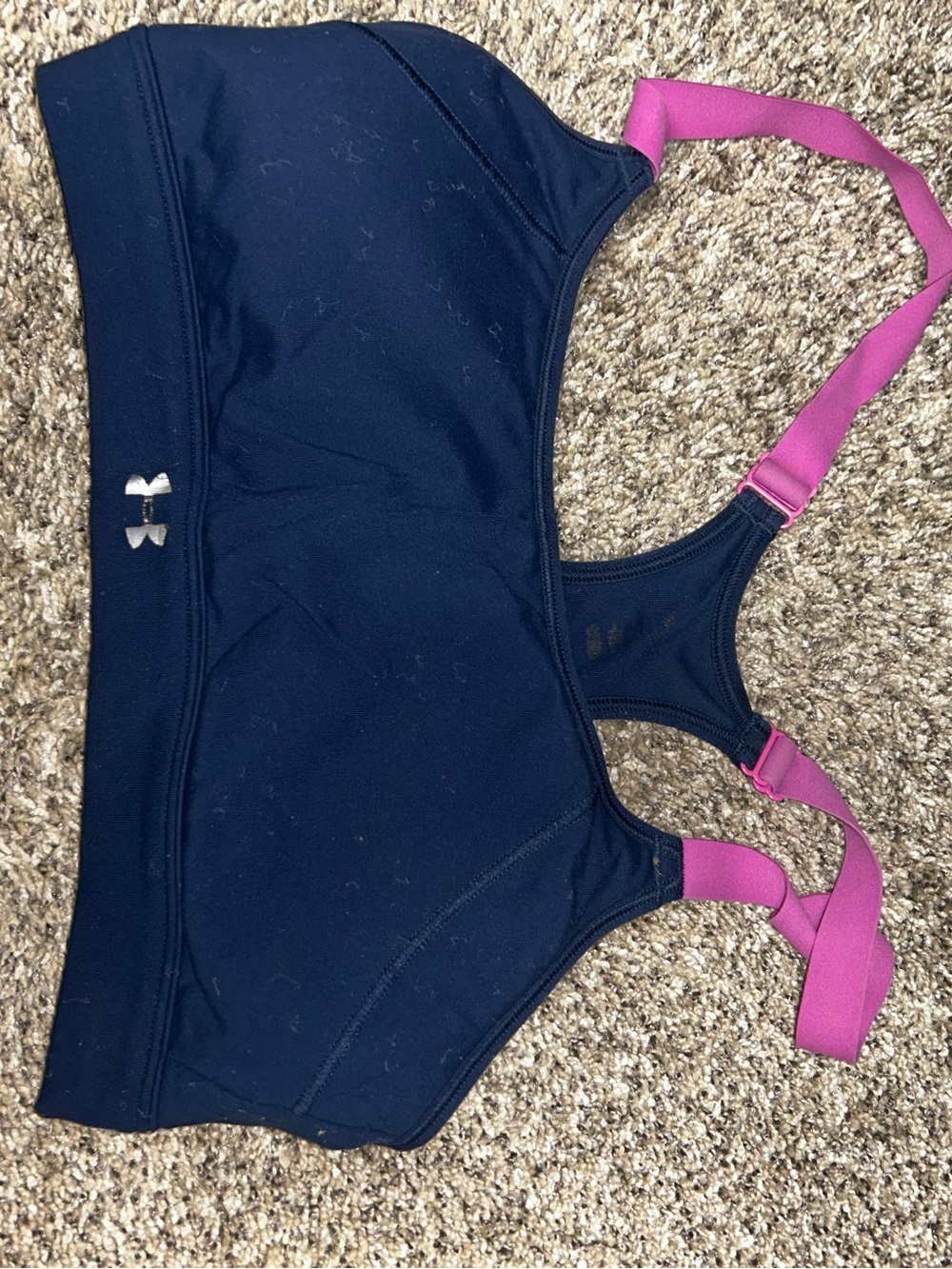 Under Armour Navy Swim Sports Top with Pink Straps